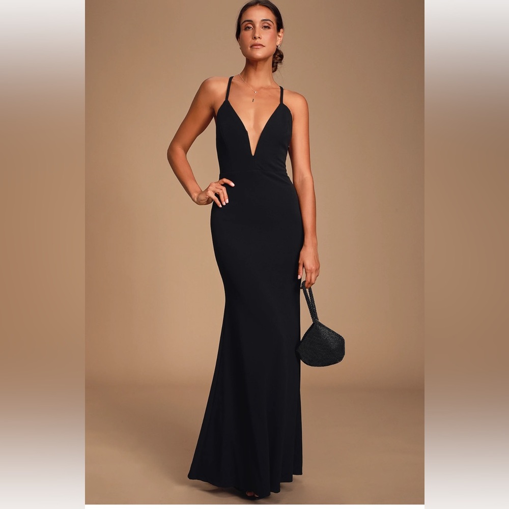 Lulus Amelia Black Sleeveless Maxi Dress XL.